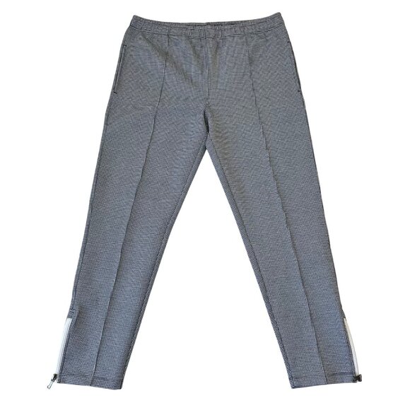 Todd Snyder Mens Houndstooth Track Pant Blue White Ankle Zip Stretch Size Medium - Picture 1 of 16